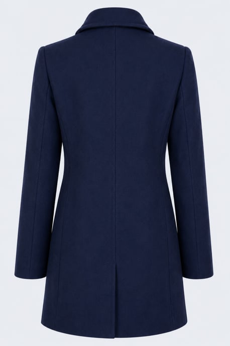 Pepper Tailored Single-Breasted Coat Navy - Image 6