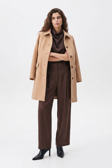 Pepper Tailored Single-Breasted Coat Camel - Image 2