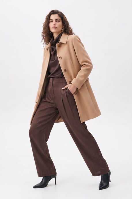 Pepper Tailored Single-Breasted Coat Camel - Image 3