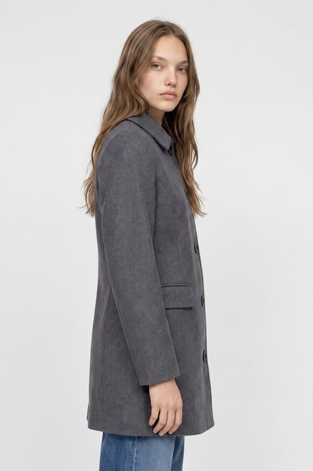 Pepper Tailored Single-Breasted Coat Dark Grey - Image 2