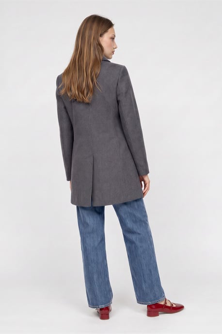 Pepper Tailored Single-Breasted Coat Dark Grey - Image 3