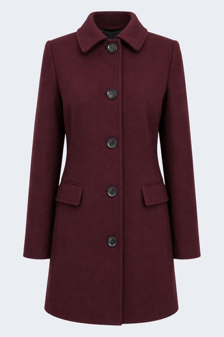 Pepper Tailored Single-Breasted Coat Burgundy - Image 5