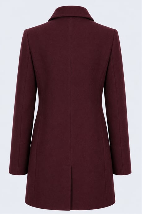 Pepper Tailored Single-Breasted Coat Burgundy - Image 6