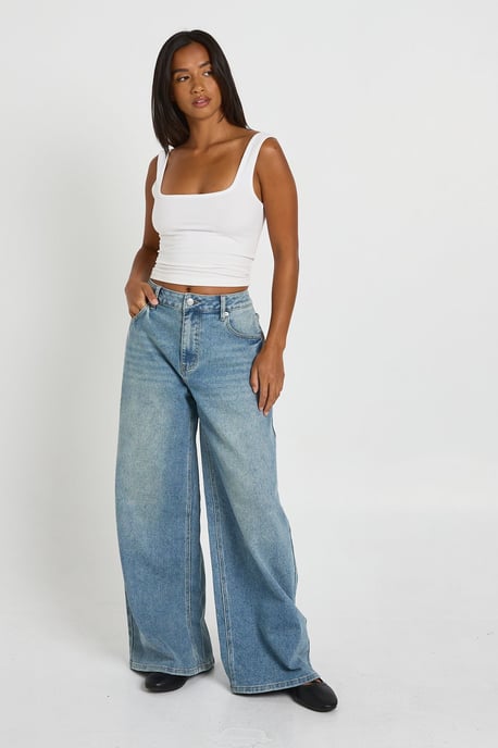 The Petite Mid Waist Wide Leg Jean - Image 3
