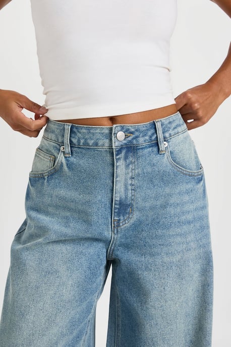 The Petite Mid Waist Wide Leg Jean - Image 4