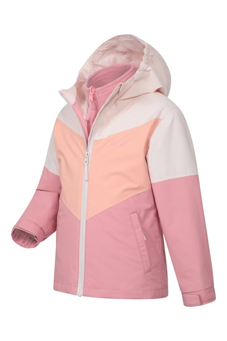 'Lightning' Kids 3 in 1 Waterproof Jacket Inner Fleece Full Zip Hood Winter Coat - Image 2