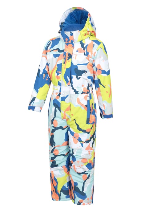 'Cloud' Kids Snowsuit Waterproof Fleece Lined Hooded Full Zip Winter Ski Suit - Image 2