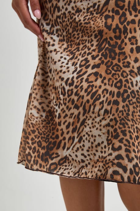 Animal Print Mesh Midi Skirt - Image 4