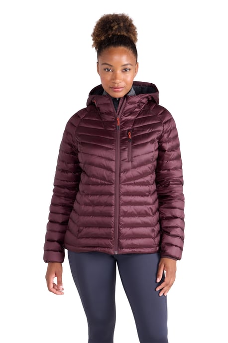 'Skyline' Women's Hydrophobic Down Jacket Water Resistant Hooded Winter Coat Burgundy - Image 2