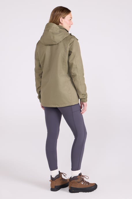 'Bracken' Women's Melange 3 in 1 Jacket Waterproof Hooded Full Zip Winter Coat - Image 6