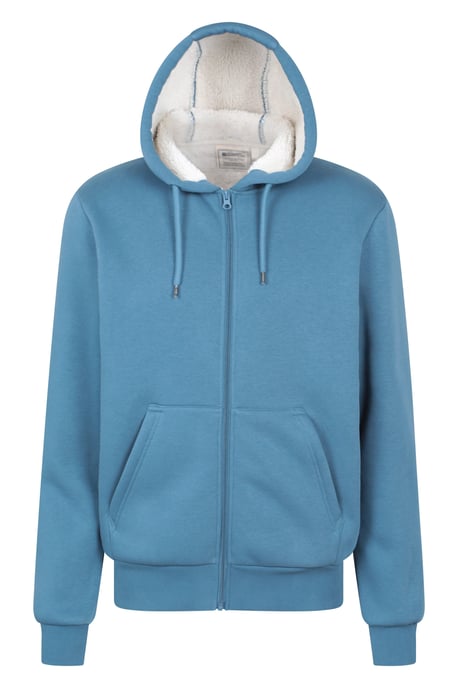 'Dalton' Men's Hoodie with Zip Closure Borg Lined Casual Cosy Jumper - Image 1
