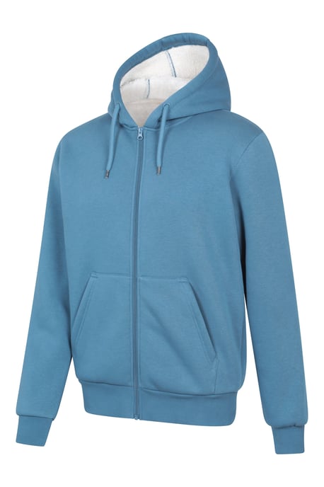 'Dalton' Men's Hoodie with Zip Closure Borg Lined Casual Cosy Jumper - Image 2