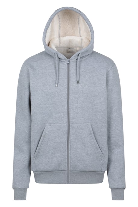 'Dalton' Men's Hoodie with Zip Closure Borg Lined Casual Cosy Jumper - Image 1