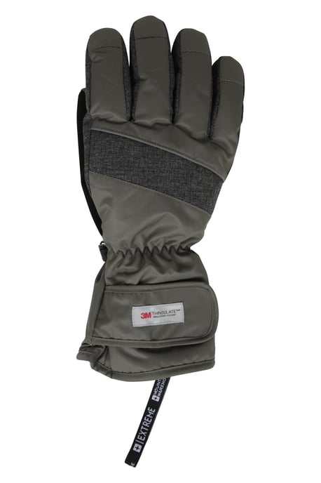 Men's Thinsulate Ski Gloves Waterproof Breathable Touch Strap Winter Mittens Grey - Image 3