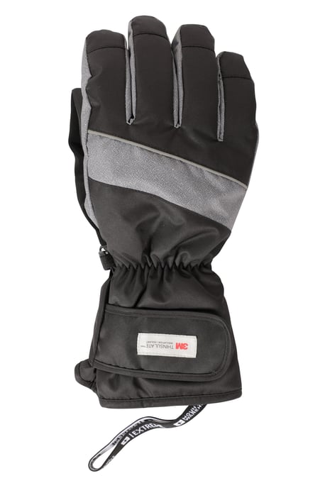Men's Thinsulate Ski Gloves Waterproof Breathable Touch Strap Winter Mittens Grey - Image 4