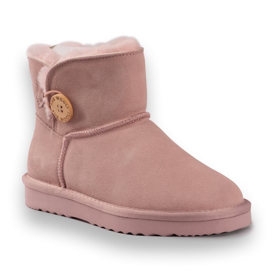 Aus Wooli Australia Unisex Short Sheepskin Button Boots - Palepink - Image 1