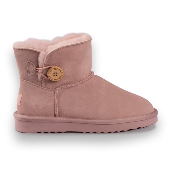 Aus Wooli Australia Unisex Short Sheepskin Button Boots - Palepink - Image 2