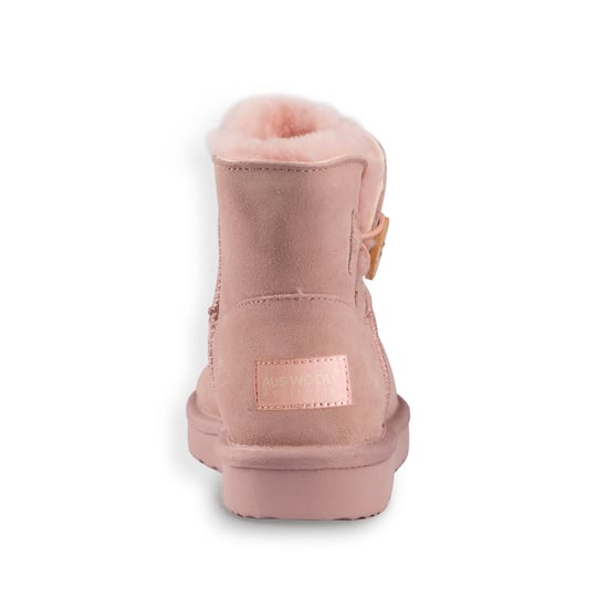 Aus Wooli Australia Unisex Short Sheepskin Button Boots - Palepink - Image 3