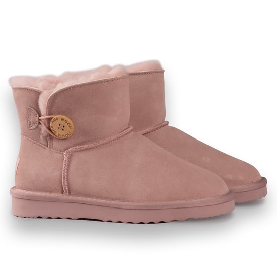 Aus Wooli Australia Unisex Short Sheepskin Button Boots - Palepink - Image 6