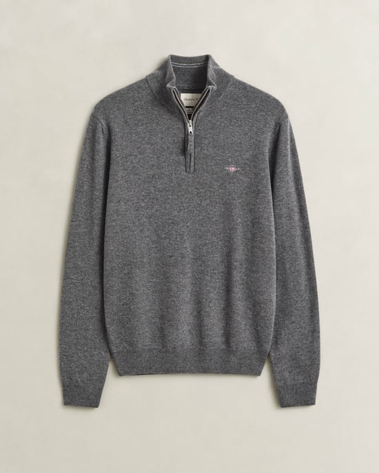 Regular Fit Long Sleeve Logo Detail Jumper in Charcoal - Image 1