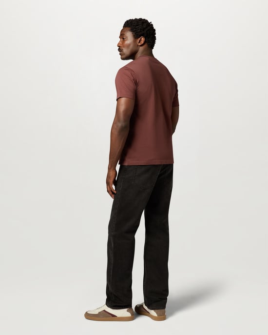 Short Sleeve Logo Detail T-Shirt in Wine - Image 2