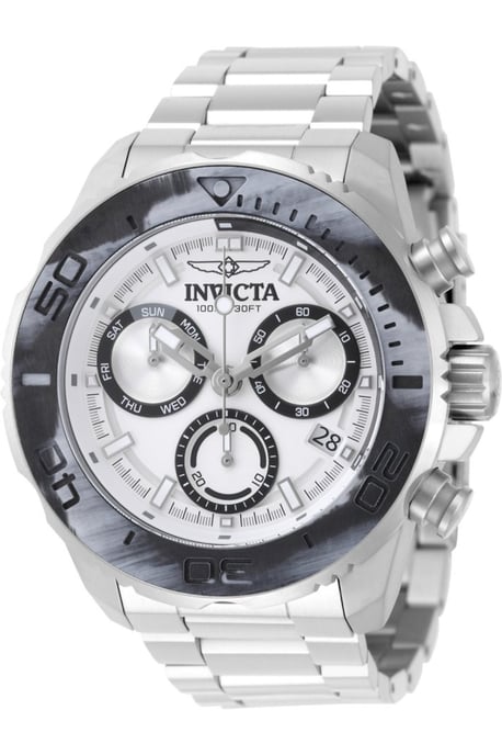 Invicta Carbon Hawk 51075 Herrklocka - Quartzverk - Rostfritt Stål med Silverfärgad Urskiva - 48 mm - Image 1