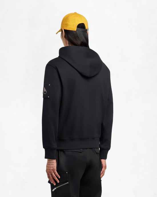 Regular Fit Long Sleeve Logo Detail Hoodie in Black - Image 3
