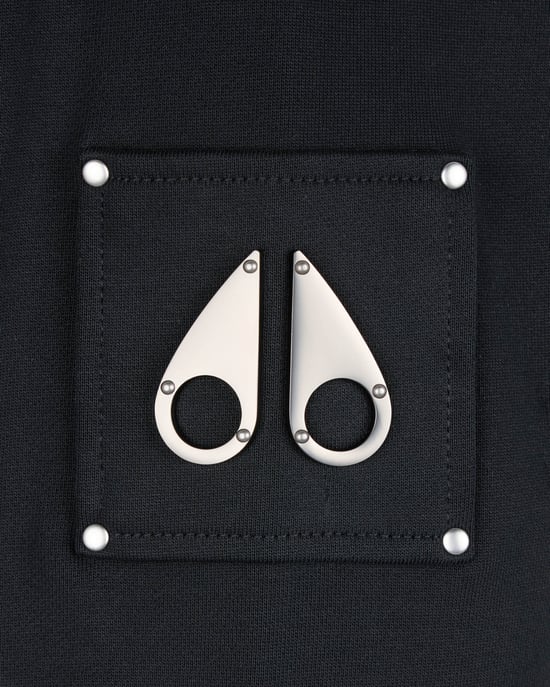Regular Fit Long Sleeve Logo Detail Hoodie in Black - Image 5