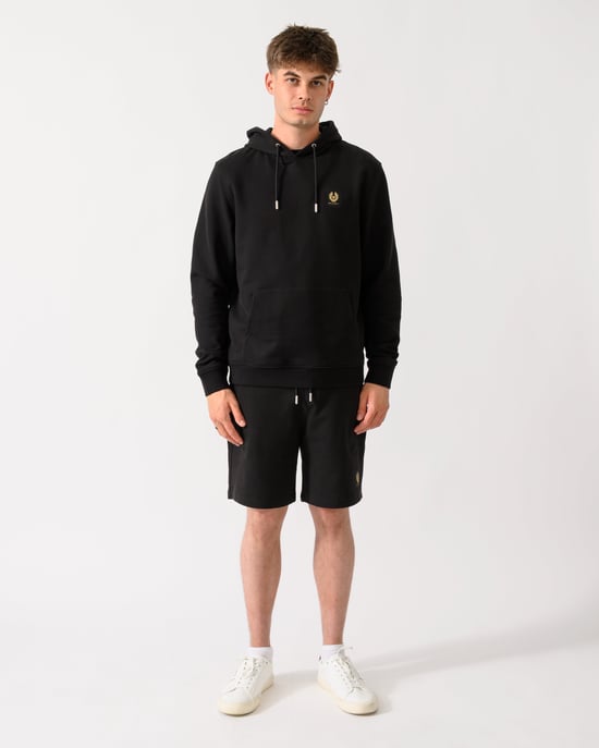 Long Sleeve Logo Detail Hoodie in Black - Image 4