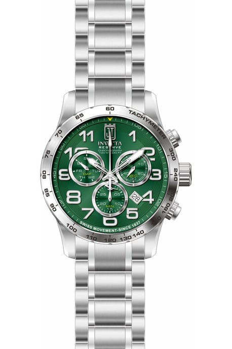 Invicta Jason Taylor 51261 Herrklocka - Quartzverk - Rostfritt Stål med Grön Urskiva - 48 mm - Image 1