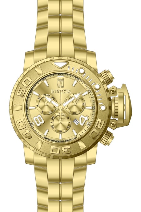 Invicta Jason Taylor 51317 Herrklocka - Quartz Urverk - Rostfritt Stål med Guldtonad Tavla - 58 mm - Image 1
