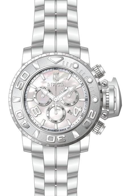 Invicta Jason Taylor 51316 Men's Watch - Quartz Movement - Stainless Steel with Pearl Dial - 58 mm - Image 1