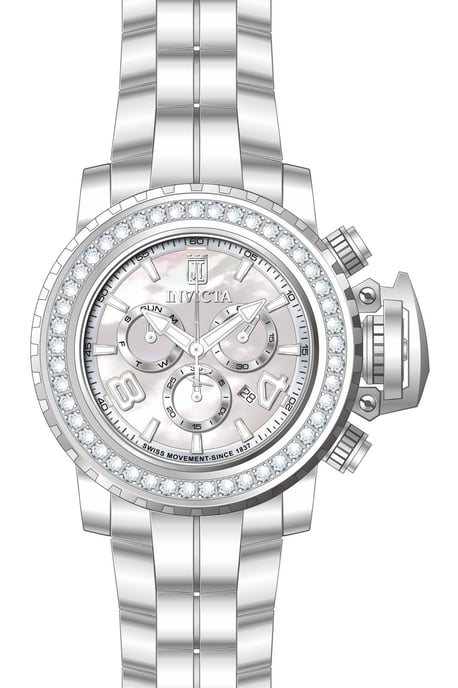 Invicta Jason Taylor 51323 Herrklocka - Quartz Urverk - Rostfritt Stål med Pärlurtavla - 58 mm - Med 45 Lab Diamanter - Image 1