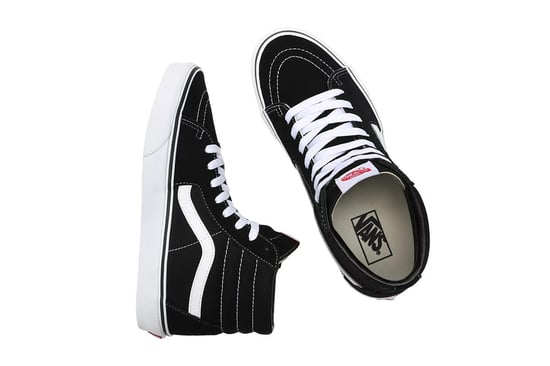 Mens Vans SK8 Hi Trainers - (Black / White) - Image 5