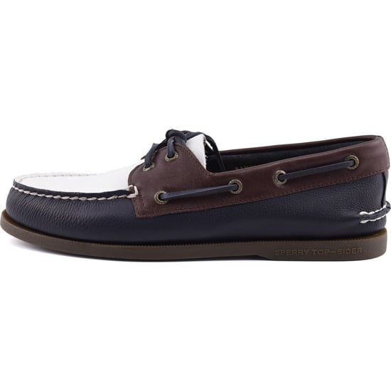 Sperry Authentic Original 2 Eye Leather Men's Navy/White/Brown Boat Shoes - Image 1