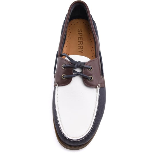Sperry Authentic Original 2 Eye Leather Men's Navy/White/Brown Boat Shoes - Image 3