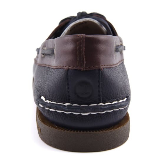 Sperry Authentic Original 2 Eye Leather Men's Navy/White/Brown Boat Shoes - Image 4