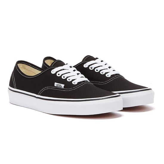 Herrars och Damers Vans Authentic Canvas Skor - (Svart / Vit) - Image 1