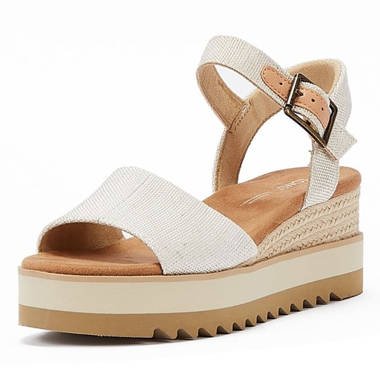 TOMS Diana Canvas Wedge Natural Vita sandaler för kvinnor - Image 3