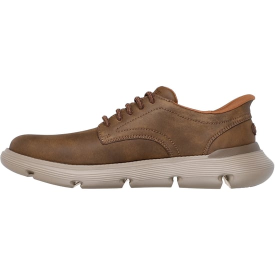 Skechers Garza Duran Leather Men's Taupe Trainers - Image 4