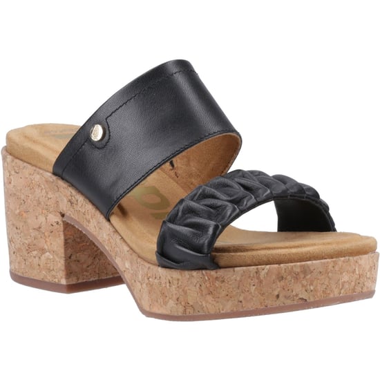 Hush Puppies Poppy Leren Dames Zwarte Sandalen - Image 1
