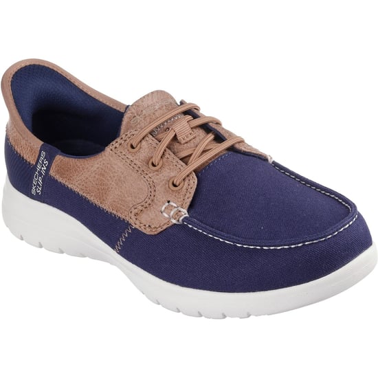 Skechers Palmilla Textile Women's Navy Boat Shoes - Image 1