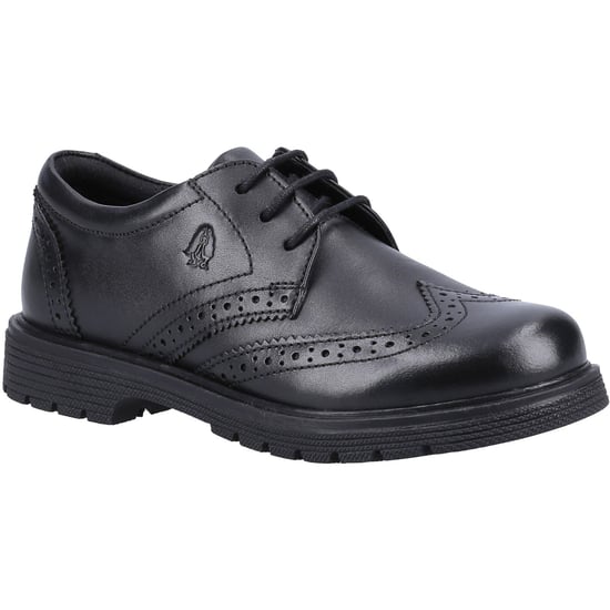 Hush Puppies SALLY SENIOR Leather Girl's Black Brogues - Image 1