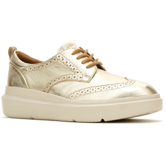 Hush Puppies Joy Leren Dames Champagne Brogue Schoenen - Image 1