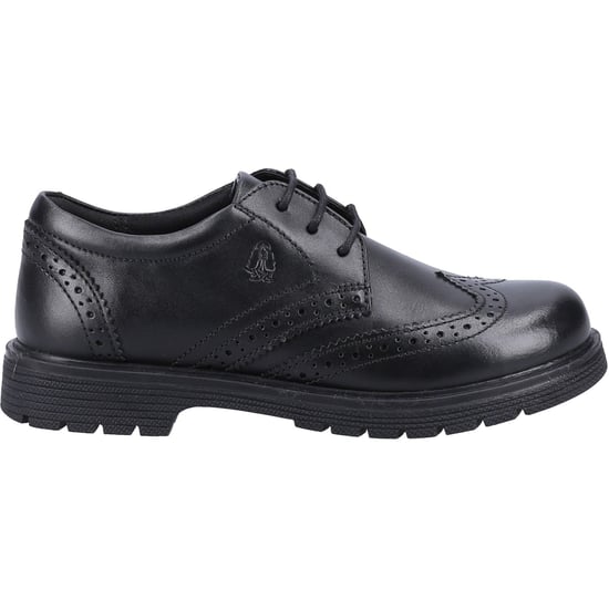Hush Puppies SALLY SENIOR Leather Girl's Black Brogues - Image 4