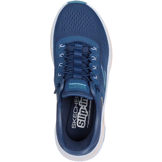 Skechers Performance Go Run Elevate 2.0 Banyan Textil Dam Sneakers Marinblå/Turkos - Image 3