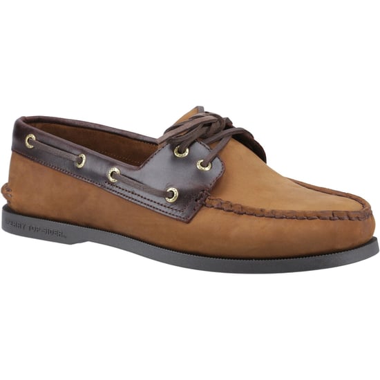 Sperry Authentic 2 Eye Leather Men's Brown Combo Boat Shoes - Image 1