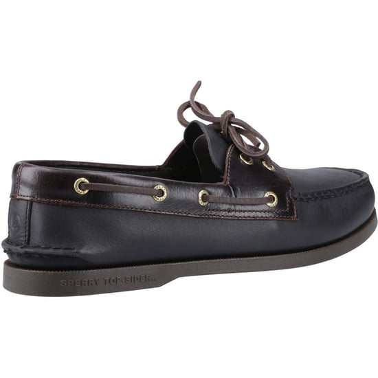 Sperry Authentic 2 Öga Läder Herr Amaretto/Svart Båtskor - Image 2