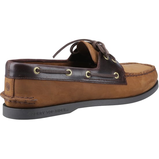 Sperry Authentic 2 Eye Leather Men's Brown Combo Boat Shoes - Image 2
