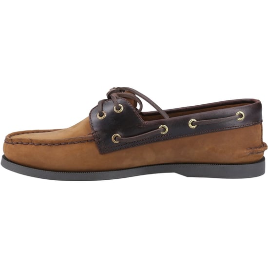 Sperry Authentic 2 Eye Leather Men's Brown Combo Boat Shoes - Image 4